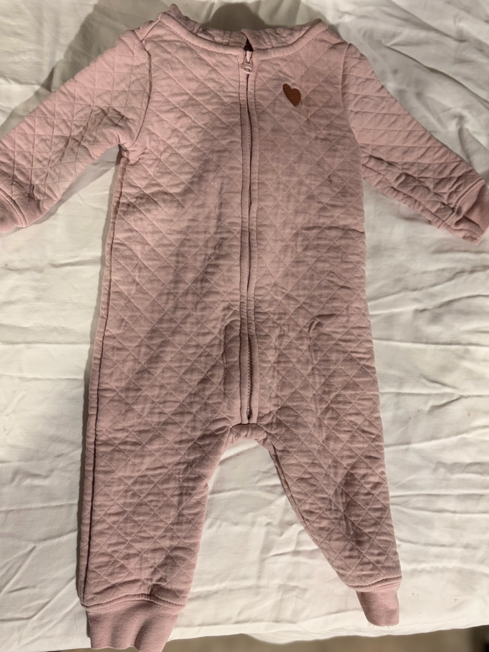 Carter's Quilted Pink Hooded Onesie